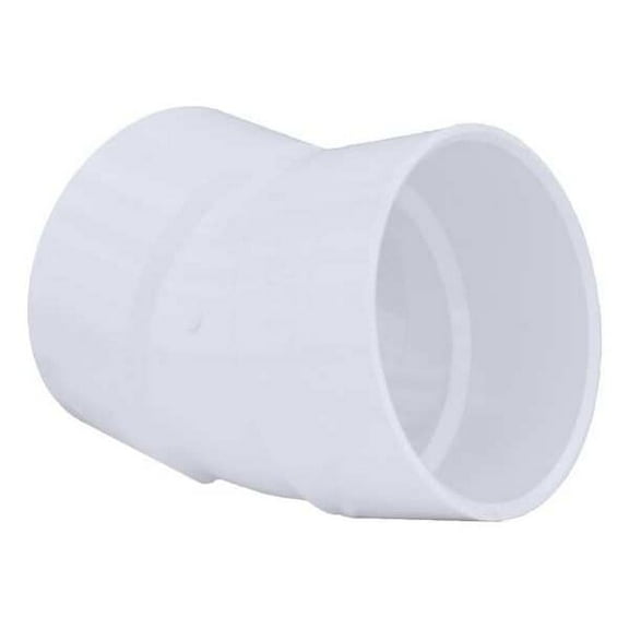 Manufacturer Varies PVC Elbow, 22-1/2 Degrees, Hub, 6 in Pipe Size 05988