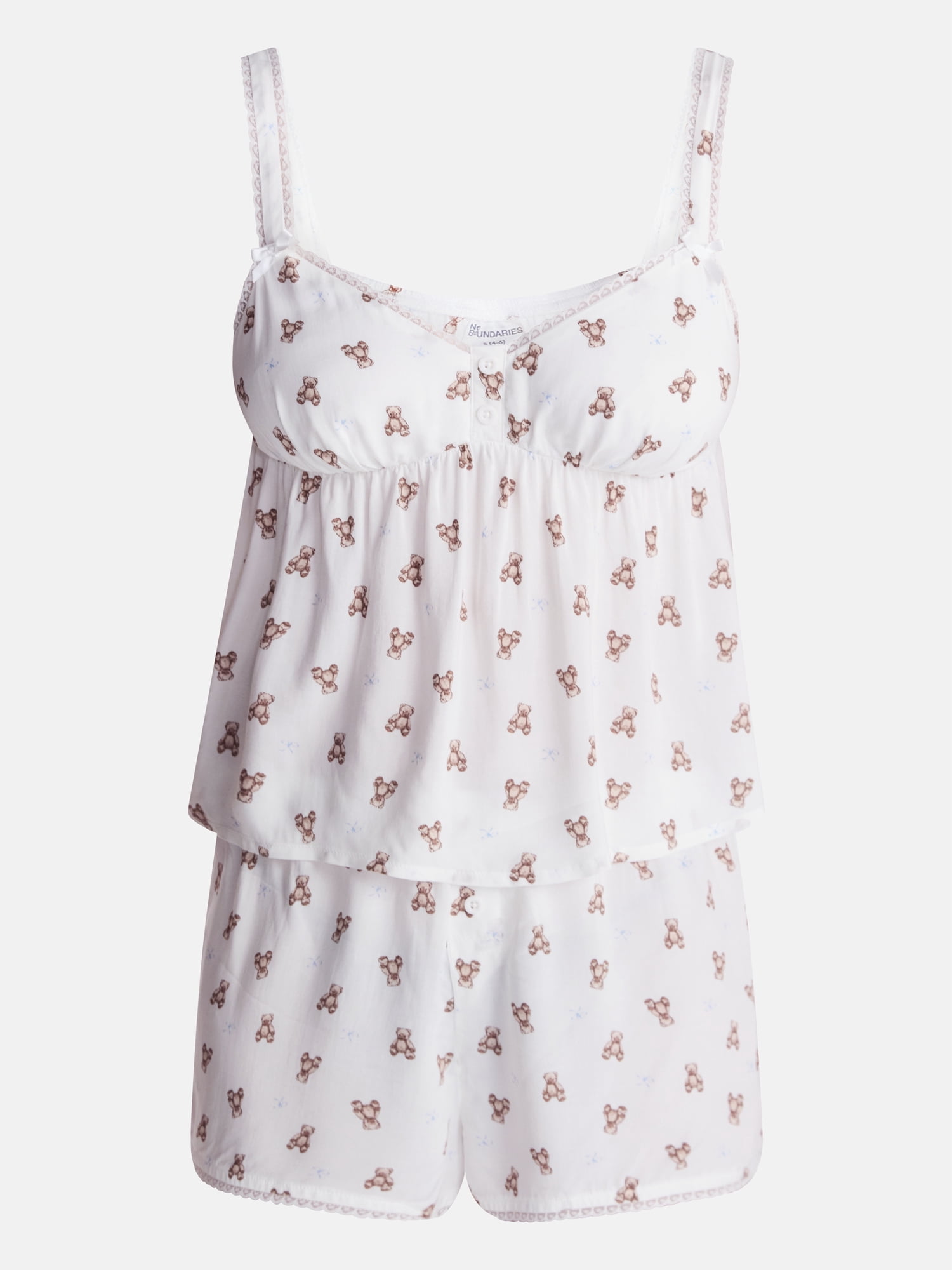 No Boundaries Woven Cami Top and Shorts Sleep Set, 2-Piece, Women's XS-XXL