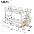 thumbnail image 5 of Euroco Metal Twin over Full Bunk Bed with Wardrobe, White, 5 of 12