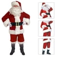 thumbnail image 3 of Disfraz de Papá Noel, traje completo de Navidad para adultos, traje de Papá Noel con sombrero, barba y golf, 7 Uds., 3 of 4