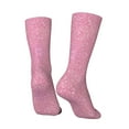 thumbnail image 3 of Goofa Glitter Pink Printed Men's Crew Socks, Soft Durable Breathable Moisture-Wicking with Odor Control Cotton socks, 3 of 9