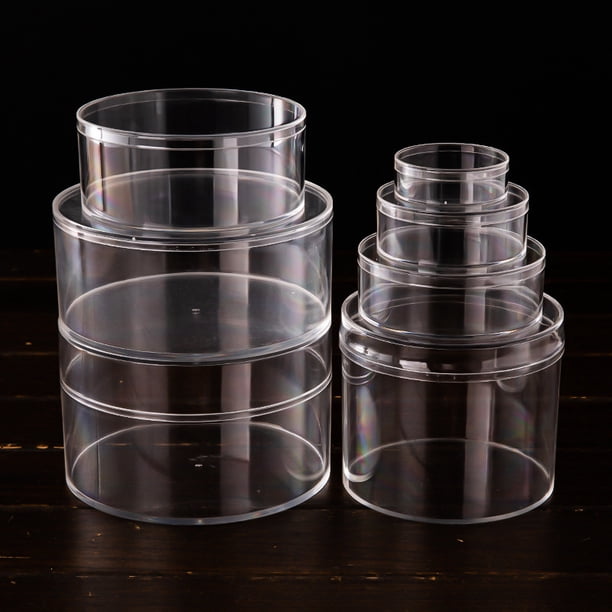 Caja redonda de plástico transparente de alta calidad, caja de regalo de acrílico engrosada para cosméticos, manicura, boda, dulces, caja de regalo de mano