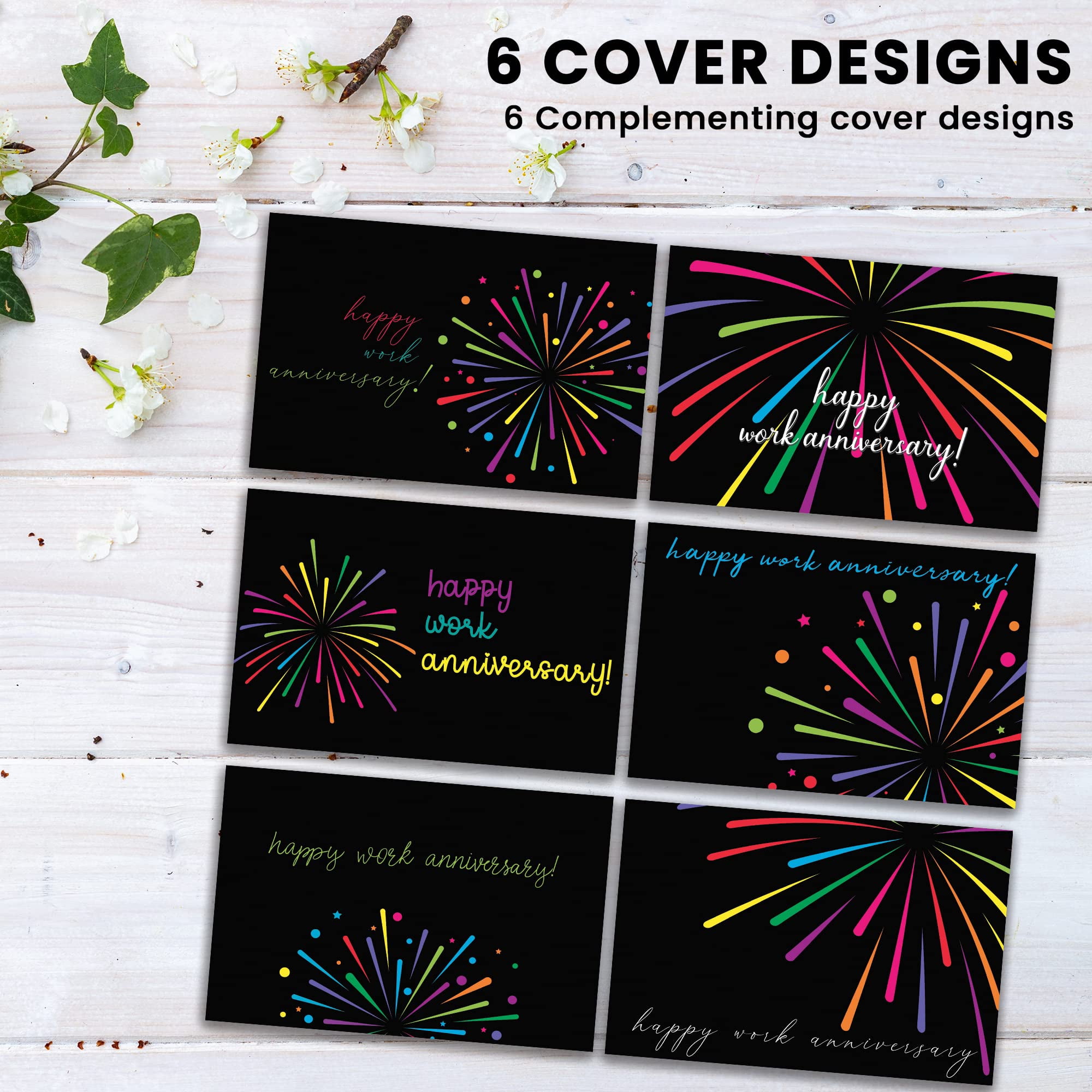 24 Work Anniversary Cards Bulk – Mit Umschlägen, 4 Designs, Für Mitarbeiter-Wertschätzung