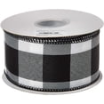 thumbnail image 2 of Reliant Ribbon - 90064W-984-40J, Black/white Jumbo Check Wired Edge Ribbon, Black/white, 2-1/2 Inch, 25 Yards, 2 of 2
