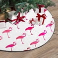 thumbnail image 3 of FMSHPON WhitePink Flamingo Xmas Christmas Tree Skirt Stand Mat for Holiday Party Decoration Indoor Outdoor 36 inches, 3 of 3