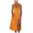 thumbnail image 1 of Vestido sin mangas y sin espalda de corte A para mujer - Vestido largo de color liso para fiestas en la playa en verano, 1 of 5