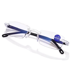 Tarmeek Diamond Rimless Verres de lecture Blue Light Blockin Advanced Smart Portable Diamond Lunettes de lecture Rimless Idéal pour le printemps et le cadeau quotidien pour les femmes