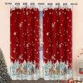 thumbnail image 2 of Christmas Curtains for Living Room 2 Panels, Velvet Long Red Window Curtains, Floral Holiday Decoration Curtains, Thermal Insulated Room Darkening Curtain, 2 of 8