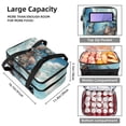 thumbnail image 3 of Hippocampus Double Layered Insulated Lunch Bag with Two Compartments - Large Capacity 7.1x11.4x16.1 Inches Hand-Carry Lunch Bags for Refrigerated Meals, 3 of 6