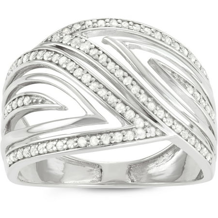 Brinley Co. Women's 4/5 Carat T.W. Diamond Sterling Silver Swirl Open-Cut Fashion Ring
