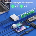 thumbnail image 3 of USB C Charger 300W USB C Charger Block, 8-Ports GaN IV Fast Charging Station Hub,PD 100W Laptop Charger Adapter,for MacBook Pro/Air/iPad/iPhone16/15/14/Apple Watch/DELL/Samsung for Home Office, 3 of 14