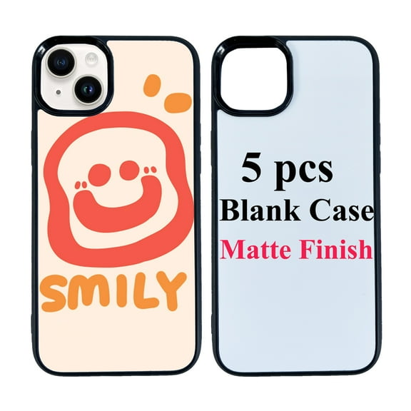 LAMICS 5PCS Sublimation Blank Phone Case Cover Blank Phone Case Compatible With iPhone 15, 6.1-Inch, Easy to Sublimate DIY Customize Heat Press Rubber Protective Case   Insert Matte Wholesale Pack