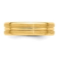 thumbnail image 4 of Ladies or Mens 14K Yellow Gold 6mm Fancy Satin Brush Wedding Band Ring, 4 of 4