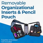 Case-it The Dual 2-in-1 Zipper Binder-Two 1.5 inch D-Rings-Pen Pouch and Shoulder Strap -600 Sheet Capacity-Black Dual-121-a