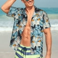 thumbnail image 7 of Rateoe Butterflys Pattern Men’s Hawaiian Shirt – Short Sleeve Button-Down Tropical Beach Shirt, Lightweight & Breathable Casual Aloha Shirt with Pocket,Medium, 7 of 7