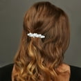 thumbnail image 2 of Unique Bargains 1 Pc Hair Clips Cute Pearl Spring Clip Hairdo Clip Silver Tone White, 2 of 5