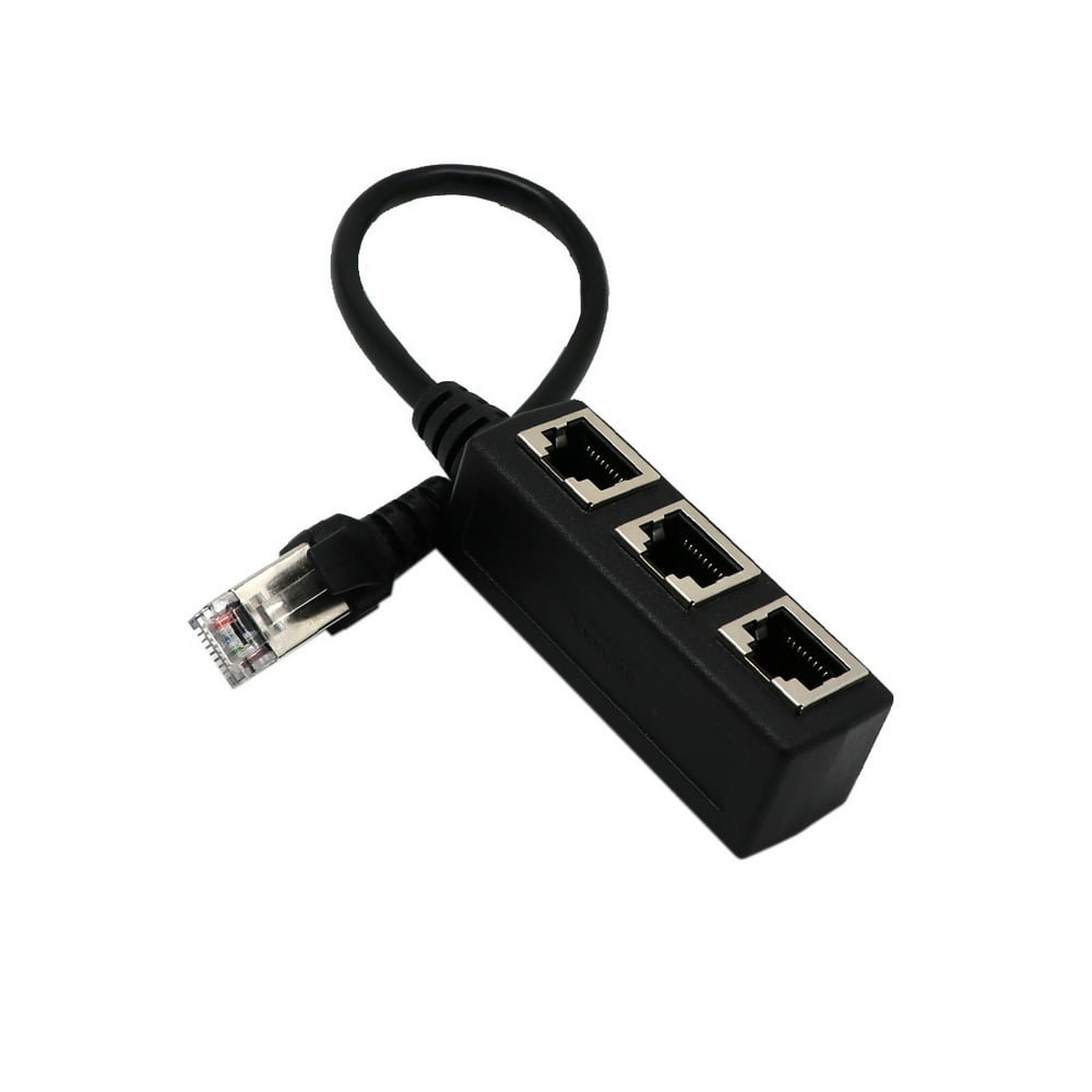 1 to 3 Socket LAN Network RJ45 Plug Splitter Extender Adapter