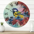 thumbnail image 2 of Designart 'Bright Bird Bullfinch Sitting On A Branch of Berries II' Traditional Wood Wall Clock, 2 of 5