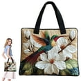 thumbnail image 3 of Dwellin Quilted Tote Bag for Women Large Beach Shoulder Purse Handbag Floral Print Top Handle Satchel for Travel Work L-B 14*16", 3 of 6