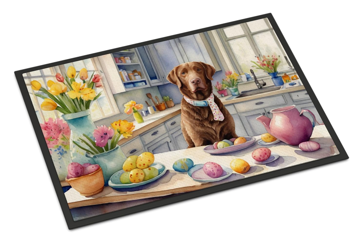 Carolines Treasures DAC6811JMAT 24 x 36 in. Decorating Easter Finnish Spitz Doormat