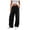 Black, variant on Womens Solid Color Fleece Lined Drawstring Waist Straight Leg Pants Casual Loose Pocket Warm Long Trousers Gray XXXL(XXXL)