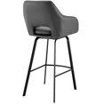 thumbnail image 5 of Home Square 30" Bar Stool in Gray Faux Leather & Black Metal - Set of 2, 5 of 11