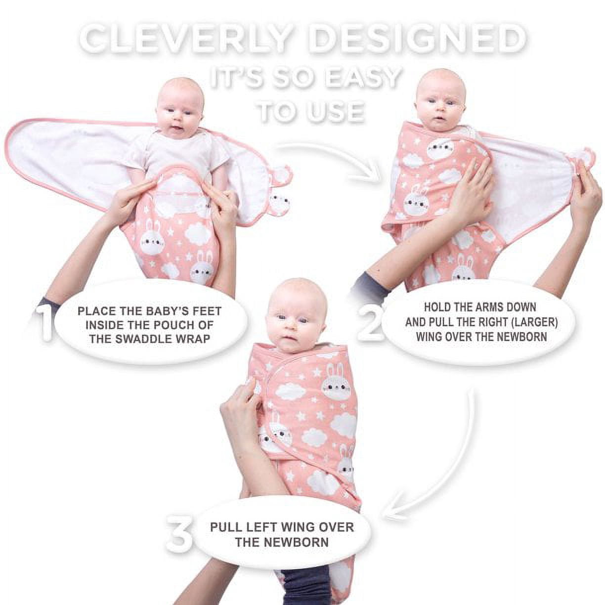 DaisyGro Fasce Neonato 3 Pezzi Unisex - Cotone Morbido Traspirante, Per 0-3 Mesi, Ideali Per Fasce Sonno