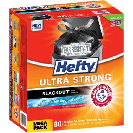 bags hefty trash strong ultra tall blackout gallon drawstring burst count clean walmart