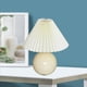 thumbnail image 4 of Lámpara de mesa LED plisada decorativa creativa vintage Lámpara de lectura que cuida la vista Cerámica Crema, 4 of 8