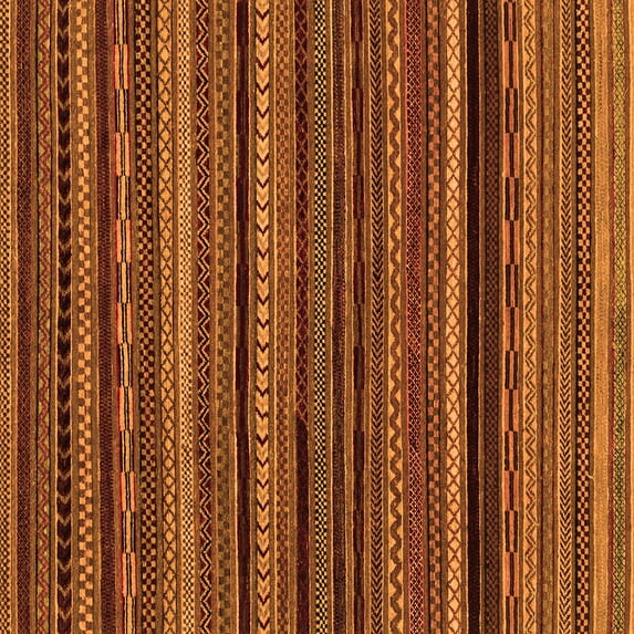 Ahgly Company Indoor Square Abstract Orange Modern Area Rugs, 8' Square