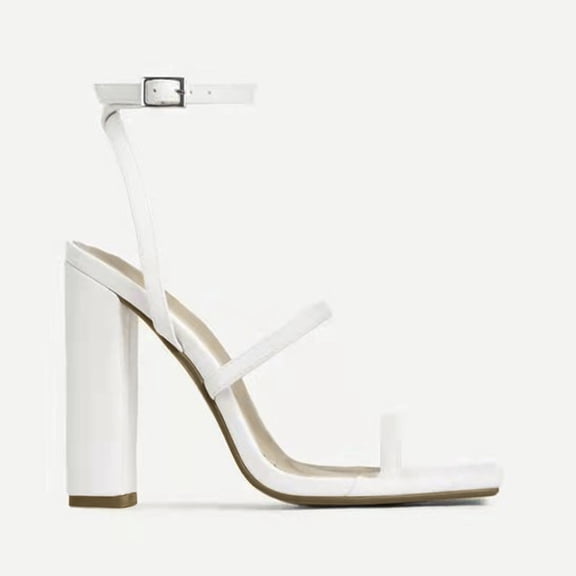 Vedolay Women's Pumps Shoes Heels for Women Closed Square Toe Slip On Heeled Pumps Dressy for Casual Shoes,White 9