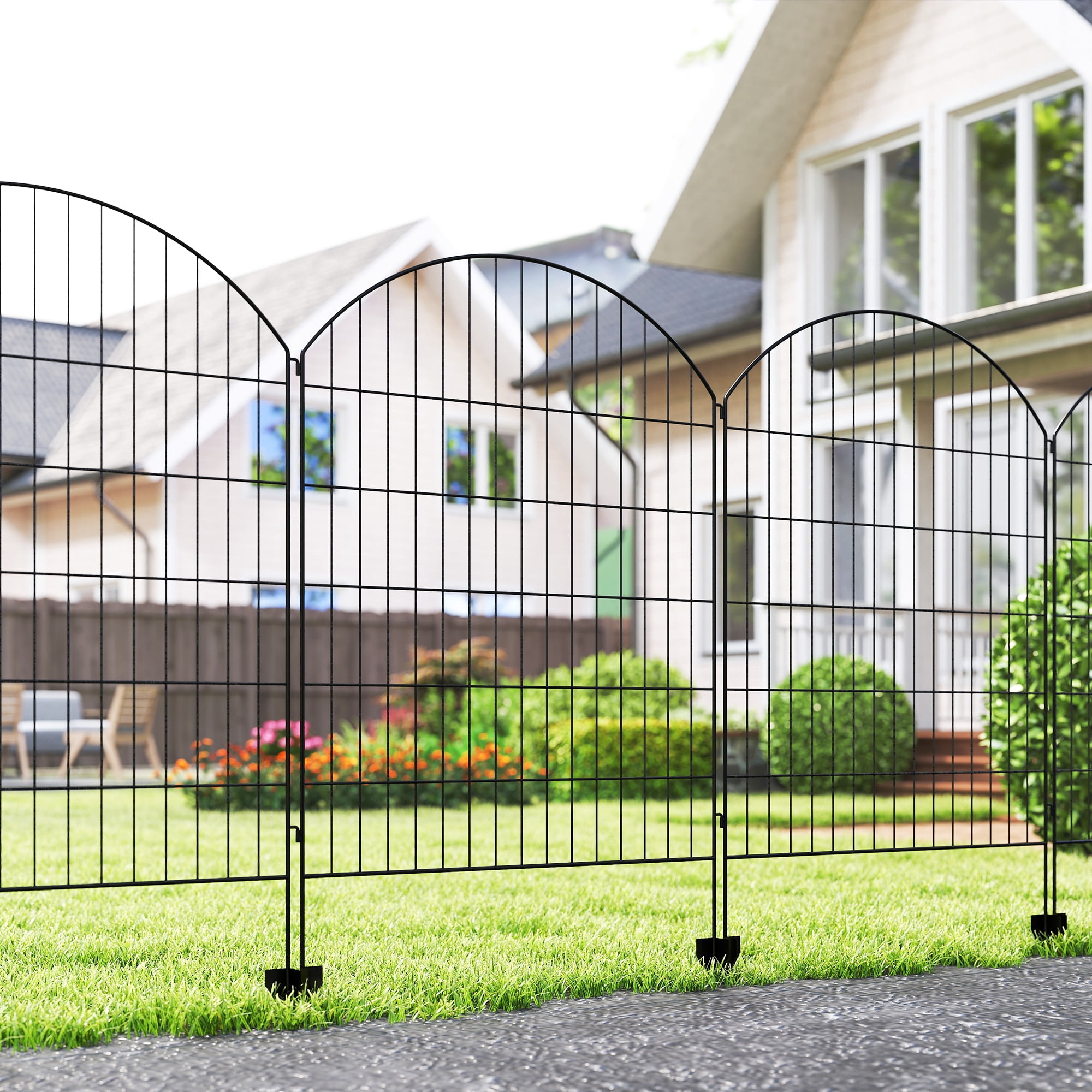 4 Pack Garden Fencing for Yard, Decorative Fence Panels as Animal Barrier and Flower Edging, Grids