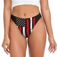 thumbnail image 1 of Fotbe USA Flag Cross Tanga Sin Costuras para Mujer con Estampado – Panties Invisibles, Transpirables y Cómodos para Uso Diario-X-Small, 1 of 6