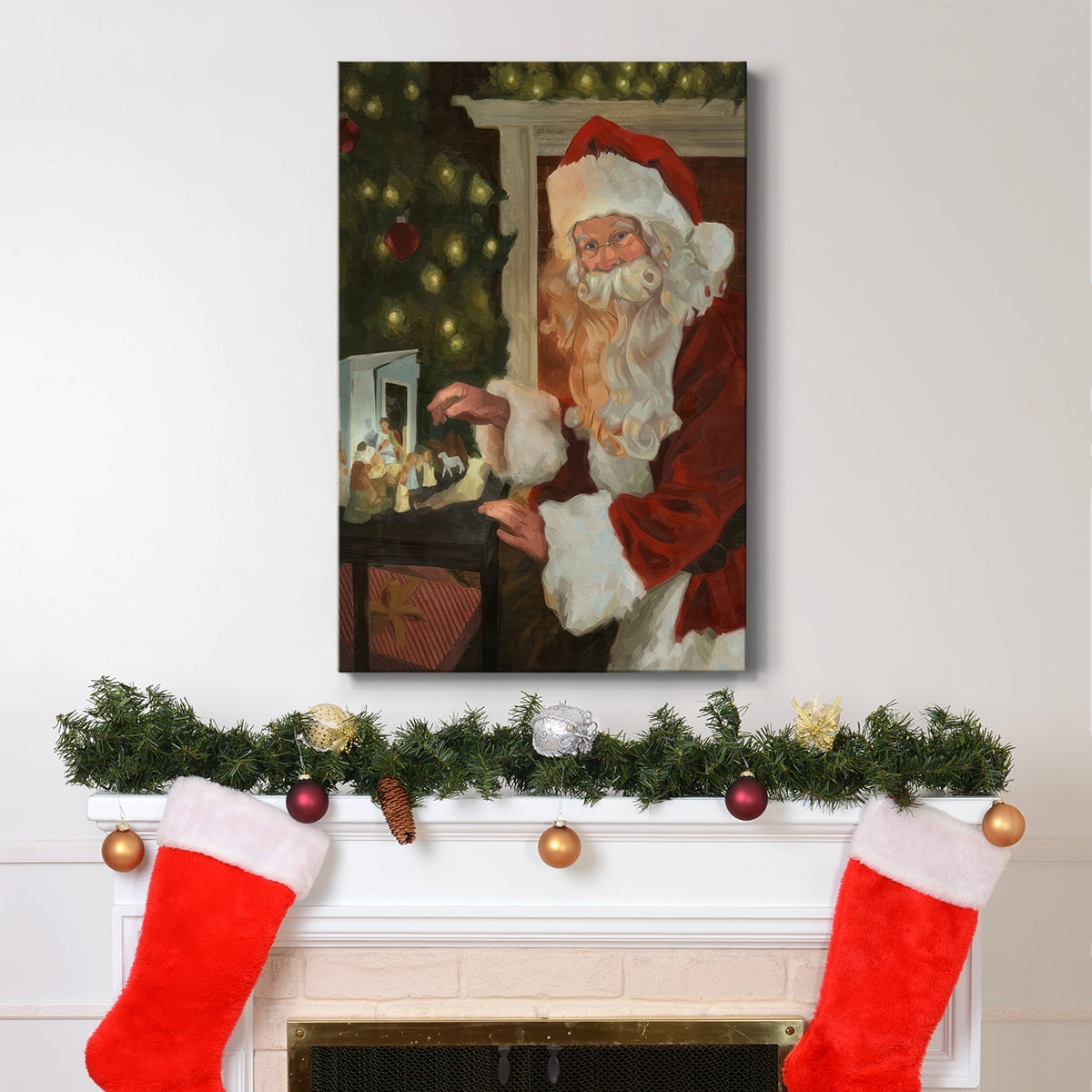 Saint Nick and the Nativity- Gallery Wrapped Canvas