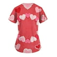 thumbnail image 3 of Scrubs for Women Tops Animal Print Shirt V Neck Cartoon Pattern Short Sleeve Nursing Uniform with Pockets 2025 Red L, 3 of 4
