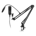 thumbnail image 1 of Micrófonos De Grabación De Condensador, Kit De Micrófono De Condensador USB Negro Con Voladizo De Soporte De Poste Para Windows XP/Vista/7/8/10/OS X Ccdes USB Plug Play Computer Microphone, 1 of 8