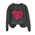 thumbnail image 4 of VgaVtl Long Sleeve Womens Plus Size Sweatshirts Valentines Day Ladies Tops Holiday Loose for Girlfriend Heart Print Tops, 4 of 4