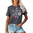 thumbnail image 2 of Hauts à Manches Courtes pour Femmes T-Shirt Décontracté à Col Rond Imprimé Ample Blouse Aguichant pour Femmes, 2 of 6