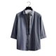 thumbnail image 1 of pstuiky camisetas camisas para hombre, Camisa informal de manga corta con cuello alto y botones para hombre, color liso camisas casuales para hombre m, 1 of 3