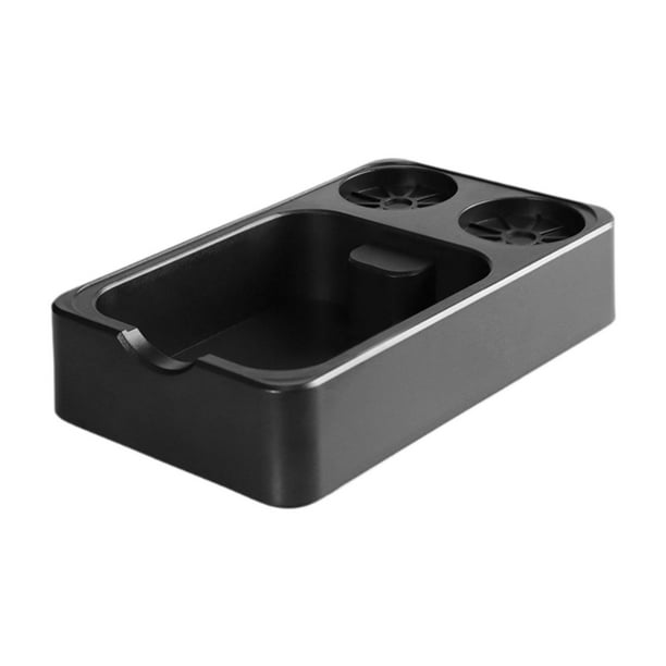 Caja para posos de café, organizador de café, distribuidor, tamper para portafiltro de espresso Negro