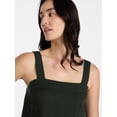 thumbnail image 5 of Time and Tru Women's Linen Blend Square Neck Tank Top, Sizes XS-XXXL, 5 of 6