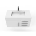 thumbnail image 3 of Nile 36" White Wood Floating Vanity with White Top and Chrome Trim, 3 of 8