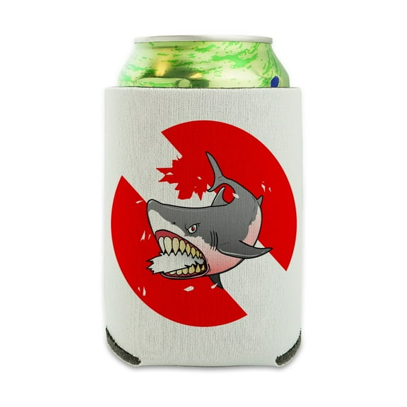 Angry Shark Scuba Diving Flag Diver  Can Cooler - Drink Sleeve Hugger Collapsible Insulator - Beverage Insulated Holder