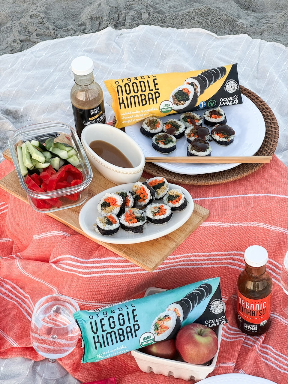 Ocean's Halo Organic Noodle Kimbap Roll, Frozen, 230g, 9 pieces, 230g total