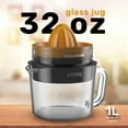 thumbnail image 3 of Taurus Citrix Glass Jar Citrus Juicer, 1-Liter Electric Orange and Lemon Juicer with Adjustable Pulp Control, Dishwasher-Safe  with 2 Cone Sizes for All Citrus Fruits, 3 of 10