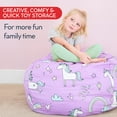 thumbnail image 6 of Creative QT Stuff ’n Sit Large 33’’ Bean Bag Storage Cover for Stuffed Animals & Toys – Gray & White Stripe – Toddler & Kids’ Rooms Organizer – Beanbag Makes Great Plush Toy Hammock Alternative, 6 of 8