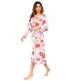 thumbnail image 4 of Ekouaer Women Kimono Robes Full Length Knit Bathrobe Lightweight Soft Sleepwear V-neck Casual Ladies Loungewear, 4 of 6