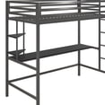 thumbnail image 2 of Novogratz Maxwell Metal Twin Loft Bed with Desk & Shelves, 2 of 9