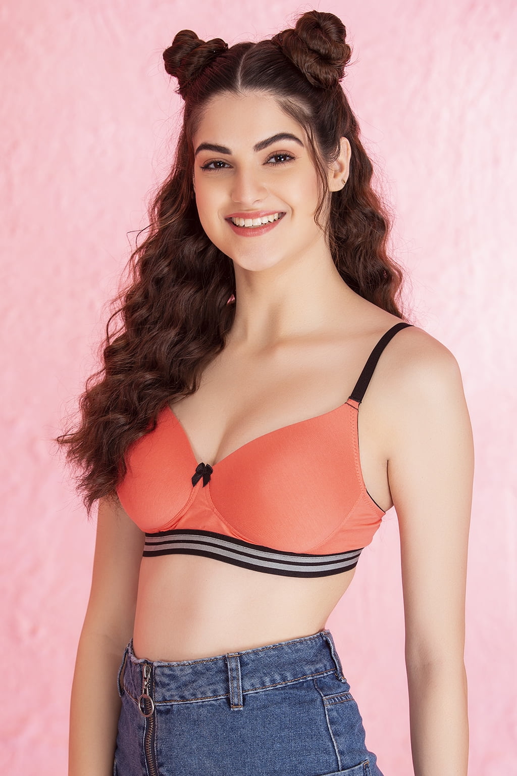 Buy Non-Padded Non-Wired Full Cup T-shirt Bra in Peach Pink