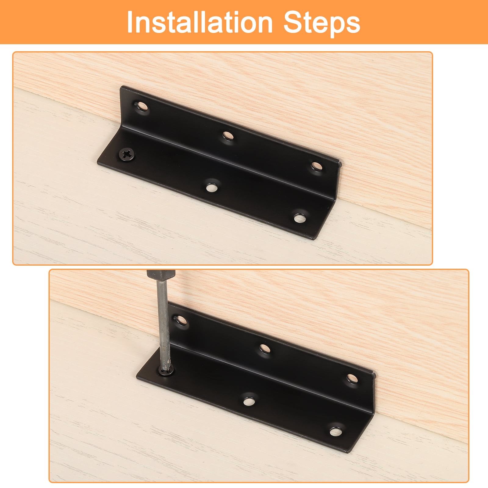 20Pcs L Corner Brace Shelf Bracket Set - 5 Sizes, Stainless Steel | 90 Degree Angle Bracket For Furniture, Shelves, Wall Mounting